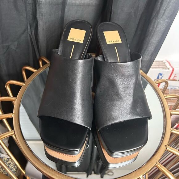 Dolce Vita ALYSSA SANDALS BLACK LEATHER - Picture 3 of 6